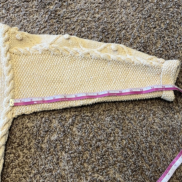 Tivoli Hand knit Chunky Cardigan, 100% cotton  Christmas Sweater Cream Size M/L - Picture 5 of 7